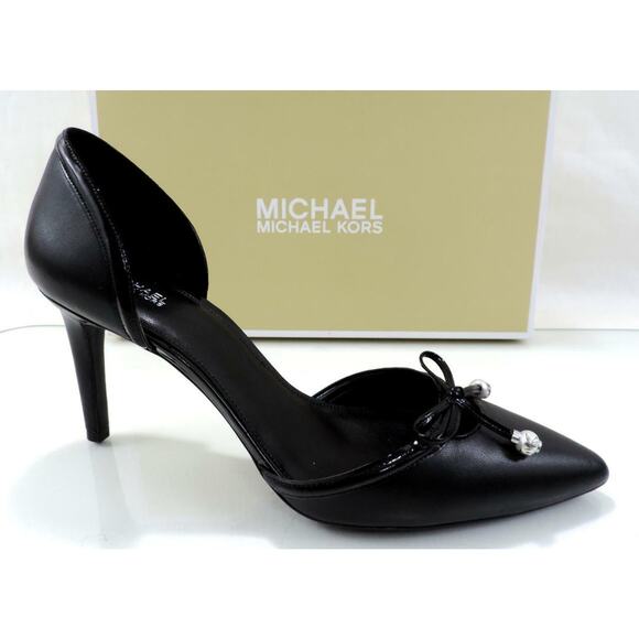 Michael Kors Gia Flex D'Orsay Pump Heels Pointy Toe Leather Black - Picture 2 of 9